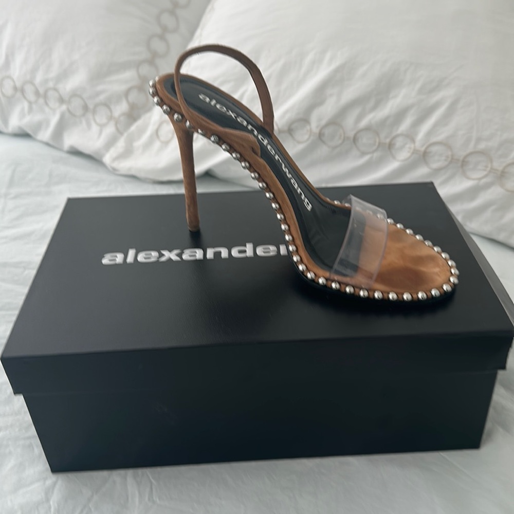 Alexander Wang size 38 nova suede pvc slingbacks